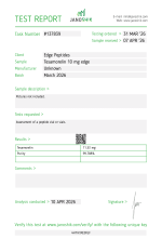 edgepeptides tesamorelin 10 mg janoshik test march 2026